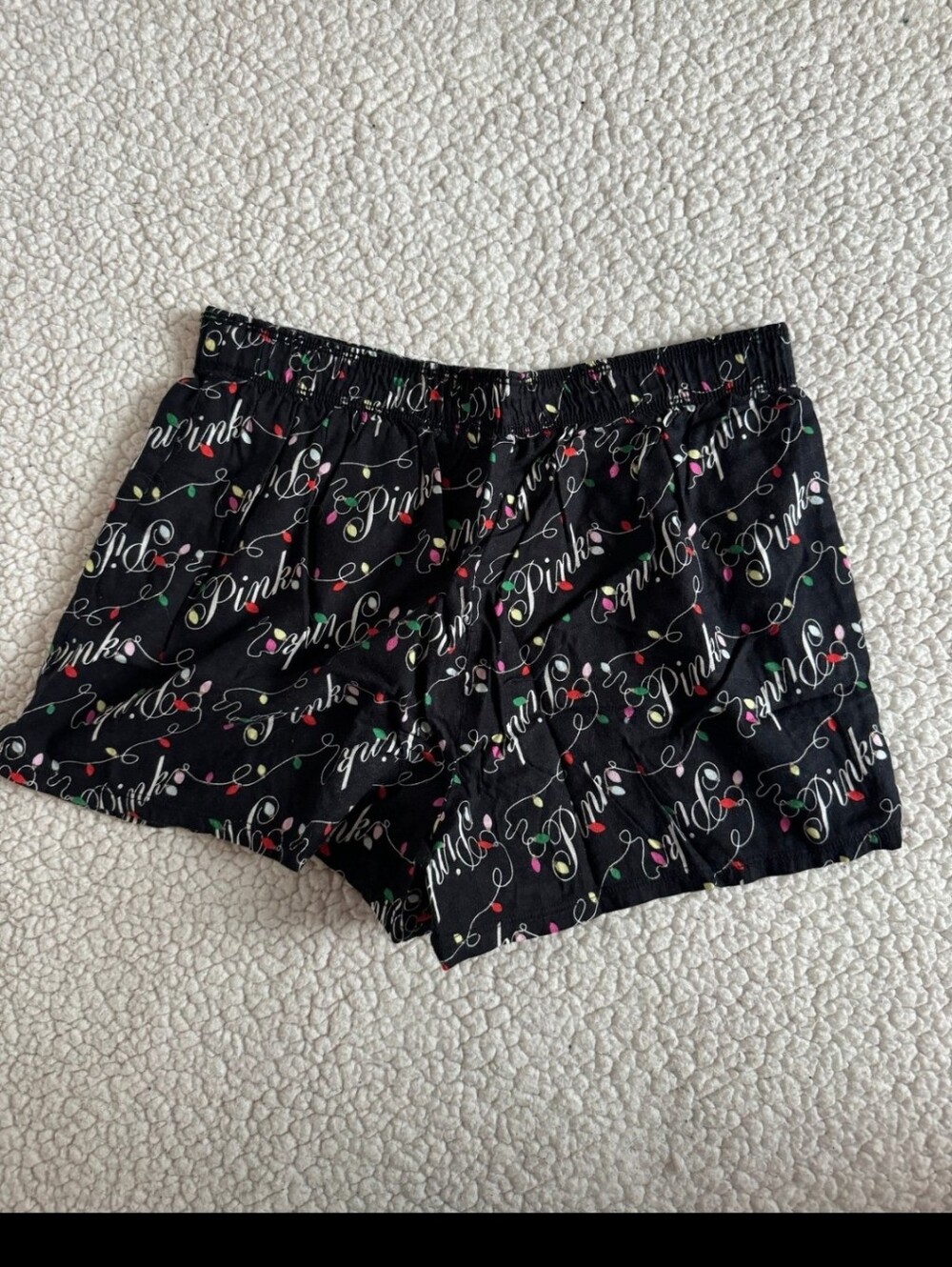 Victoria's secret pink flannel boxy pajama shorts HOLIDAY EDITION SMALL